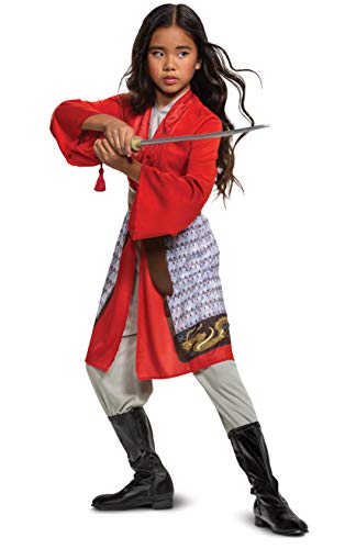 Disguise Mulan Costume for Girls, Disney Live Action Movie Hero Dress Up Character Outfit, Classic Kids Size Small (4-6x) Red (104269L)