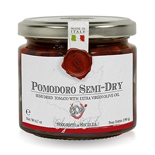 The French Farm Frantoi Cutrera - Pomodorino Semi Secco - Semi-Dried Cherry Tomatoes in Extra Virgin Olive Oil, Product of Italy, 6.7oz