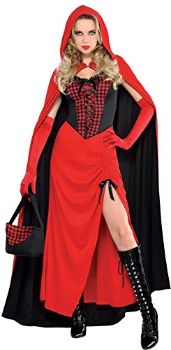 Amscan Enchantress Red Riding Hood Costume for Women- Black and Red- 1 Set