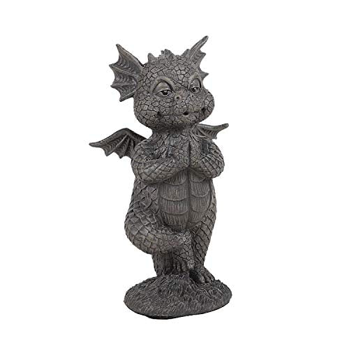 Pacific Trading Giftware Garden Dragon Yoga Pose Garden Display Decorative Accent Sculpture Stone Finish 5.75 inch Tall