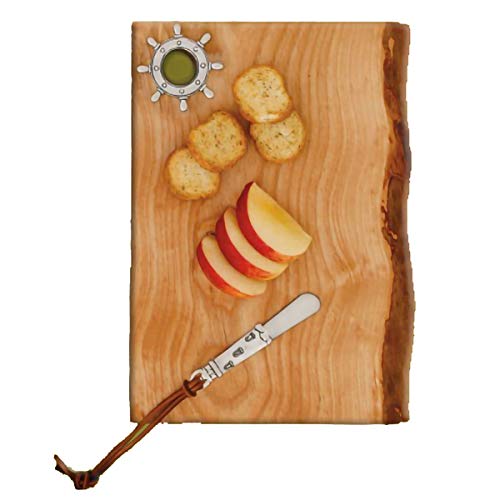 Basic Spirit Wood Cutting Board with Pate - Captain Wheel - Kitchen Gift, Wooden Chopping Board for Meat and Vegetables