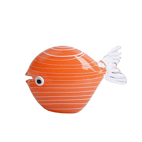 Beachcombers B22614 Orange Stripe Fish Glass Art, 5.12-inch High