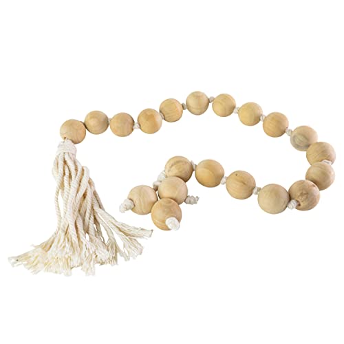 Foreside Home & Garden Knot and Bead Tassel Wood & Cotton