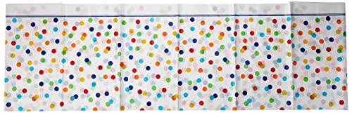Unique Industries Rainbow Mini Polka Dot Plastic Tablecloth, 84" x 54"
