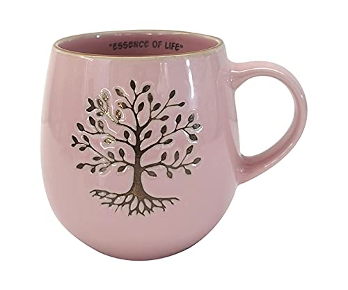 Blue Sky Clayworks Clayworks Essence Tree of Life 18 Oz Mug, Pink, Multi