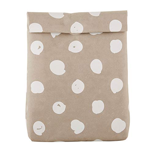 Creative Brands SB Design Studio F2802 Table Sugar Kraft Washable Paper Lunch Bag, 7 x 9.75 x 5-Inches, Dots