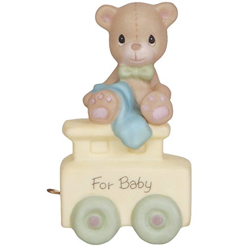 Precious Moments, Birthday Gifts, "May Your Birthday Be Warm", Birthday Train Baby, Bisque Porcelain Figurine, 