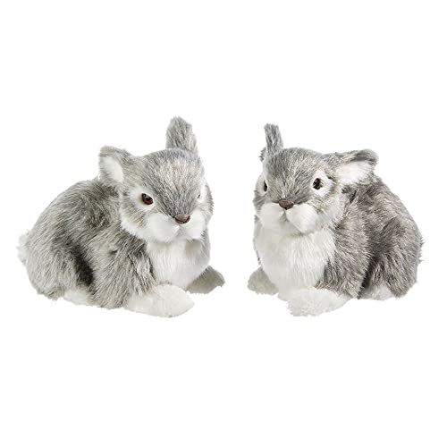 RAZ Imports Bunny, Grey, 8 inches