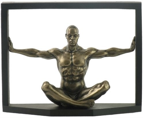 Unicorn Studio 10.25" Nude Male - Sitting in Square Frame with Arms Stretch To Side