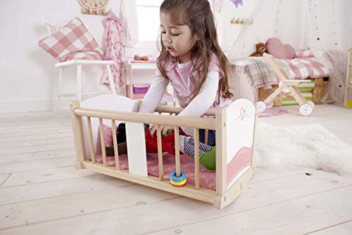Hape Babydoll Wooden Rock-a-Bye Cradle with Accessories