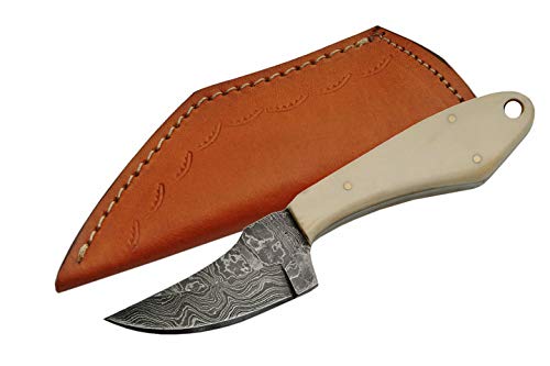 SZCO Supplies Damascus Cat Skinner Knife