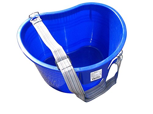 Zenport AG430 AgriKon Plastic Kidney Shaped Picking Pail Bucket with Strap, 22-Quart, Blue