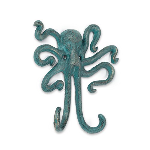 Abbott Collection  27-Iron AGE/364 Octopus Wall Hook, 6 inches H