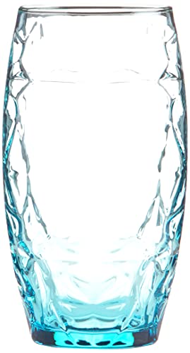 Bormioli Rocco 320267BAC121990 Oriente Cooler Glass, Set of 6, 16 oz, Cool Blue