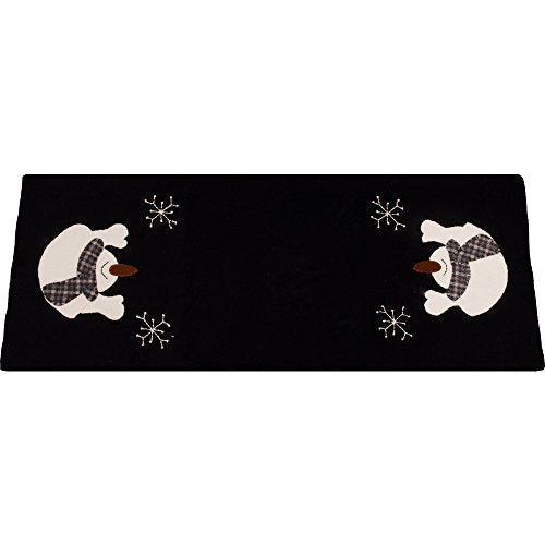 Home Collections by Raghu 14"x36" Snow Day Black Table Runner