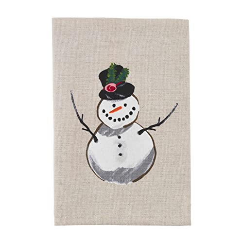 Mud Pie Hand Painted Towel,14"x21", Snowman