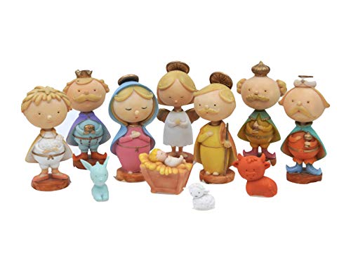 Comfy Hour The Story of Jesus Nativity Scene Collection Resin Religious Baby Jesus Holy Family Christmas Nativity Scene Figurine, Set of 11 Pieces
