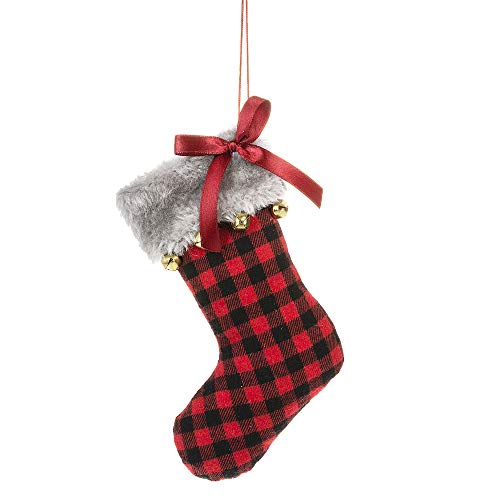 Ganz Midwest Buffalo Plaid Red 6 inch Polyester Decorative Christmas Ornament