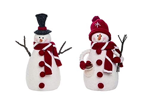 Transpac Y6757ZU Dressed Up Snowman, Set of 2, Foam and Fabric