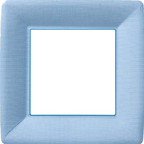 Boston International Ideal Home Range IHR Square Disposable Dinner Paper Plates, 10-Inches, Classic Linen Light Blue