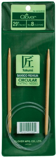 Clover Takumi Bamboo Circular 29-Inch Knitting Needles, Size 10.5