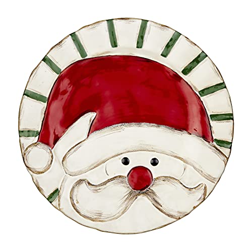 Mud Pie Santa Christmas Salad Plate, 8-inch Diameter