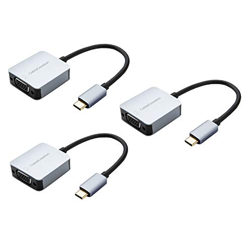 CableCreation USB C to VGA Adapter, Type C to VGA 1080P@60Hz Aluminum Dongle, Compatible with MacBook Pro 2019 2018, iPad Pro 2018, Surface Book 2, Pixel, XPS 15, Galaxy S10 S10+, G5 Q8