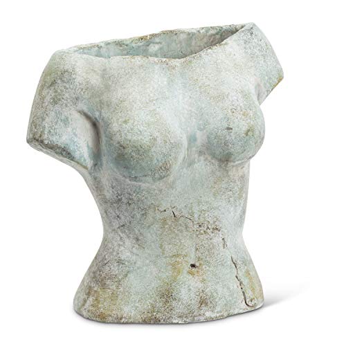 Abbott Collection  27-ATHENS-800 Female Torso Planter-9" H, Grey