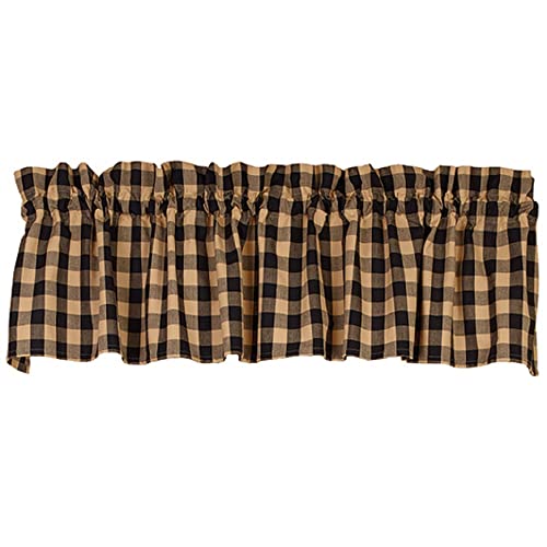 The Country House Collection 32915 Primitive Black Check Valance