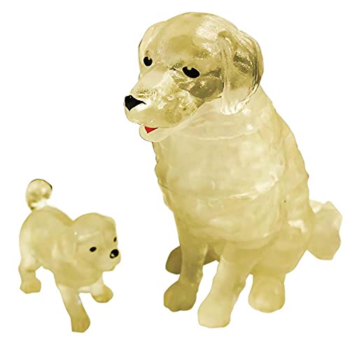 University Games 3D Crystal Puzzle - Dog and Puppy: 47 Pcs