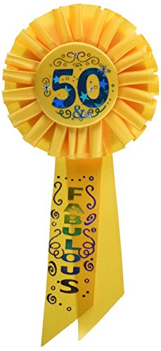 Beistle 50 and Fabulous Rosette, 3-1/4-Inch by 6-1/2-Inch