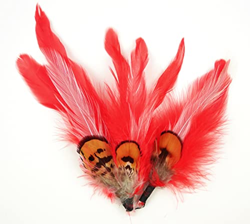 Midwest Design 4.5-Inch Feather Picks, 3-Pack, Red/White