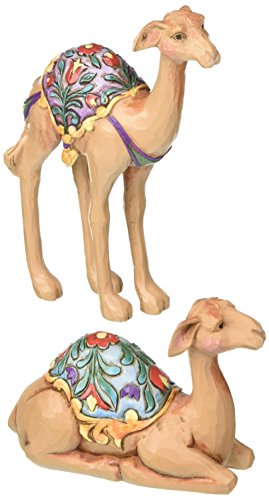 Enesco Jim Shore Heartwood Creek Mini Stone Resin Camel Figurines Set of Two, 4.25