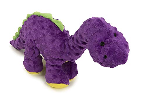 Worldwise goDog Dinos Bruto with Chew Guard Tough Plush Dog Toy, Purple, Large