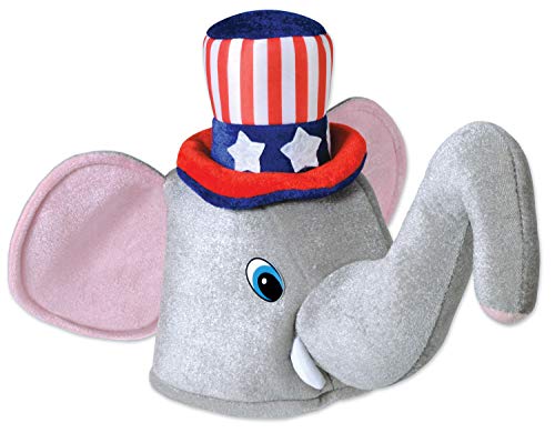 Beistle Plush USA Patriotic Elephant Hat 4th Of July Party Supplies Costume Accessory