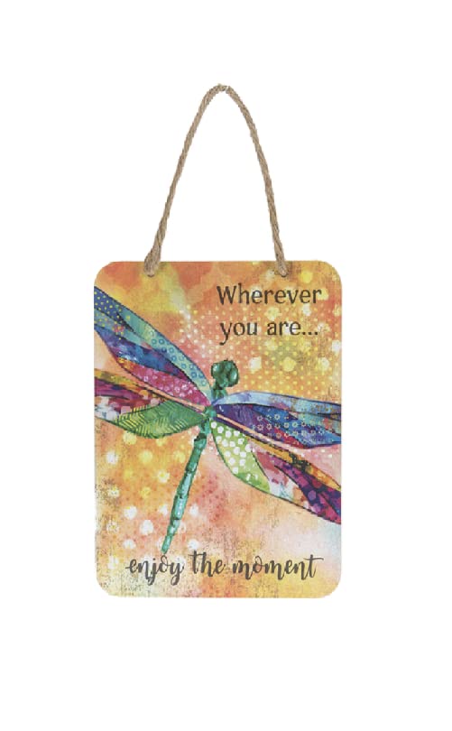 Ganz Sign - Wherever you are Enjoy the Moment, 25.5-inch, Iron, Paper and Jute