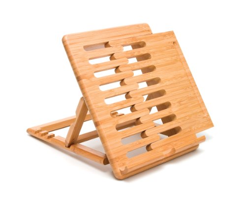 Lipper International Bamboo Expandable and Adjustable Ipad Stand, Brown