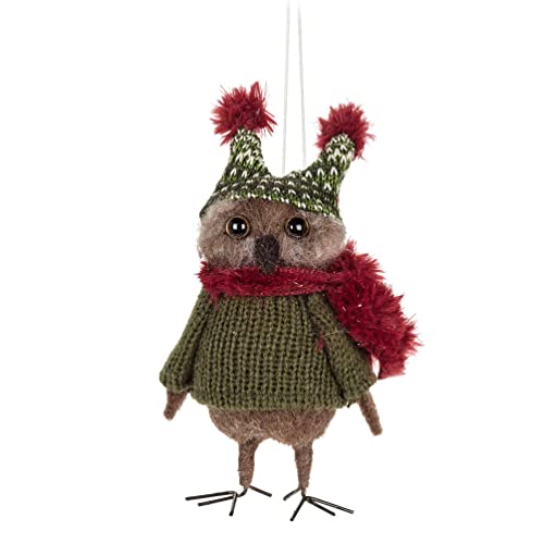 Abbott Collection  Tall Owl w/Winter Hat Ornament