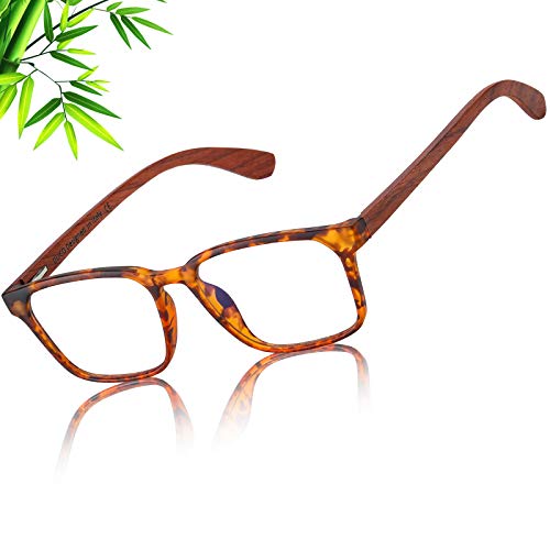 DUCO Wooden Computer Blue Light Blocking Glasses for Men Women Reading Gaming TV Phones U400 LensDC5212