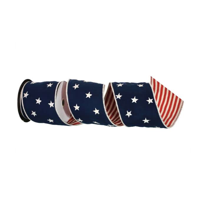 Regency International Americana Stars and Stripes Wired Ribbon, 5-Yards