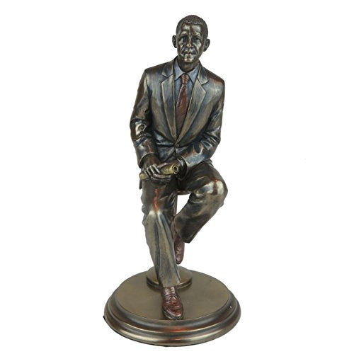 Unicorn Studio 8 Inch Figure Seated President Barak Obama Burnished Bronze Hue