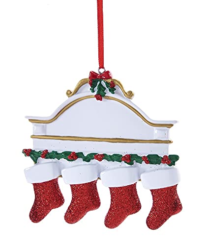 Giftcraft 663930 Christmas Four Stocking Ornament, 0.43 inch, Poly Resin