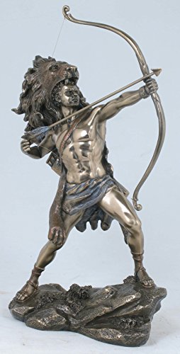 Unicorn Studio 11.37" Cold Cast Bronze Color Hercules Aiming Bow and Arrow Figurine