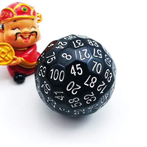Bescon Dice Polyhedral Dice 100 Sides Dice, D100 die, 100 Sided Cube, D100 Game Dice, 100-Sided Cube of Black Color