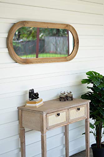 Kalalou CHH1341 Oval Wood Framed Mirror, 45-inch Length