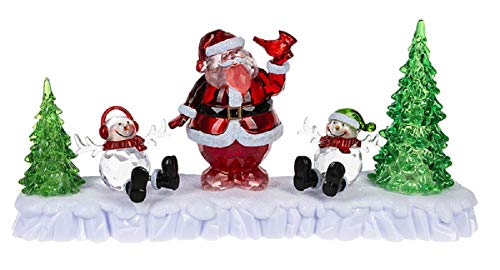 Ganz Santa Claus with Snowman Light Up Figurine