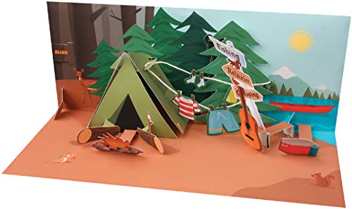 Up With Paper Pop-Up Panoramics Greeting Card - Camping