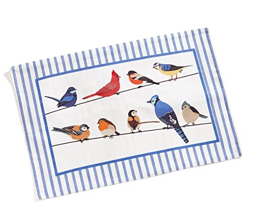 Giftcraft 473683 Songbird Double Sided Placemat, 16-inch Length, Cotton