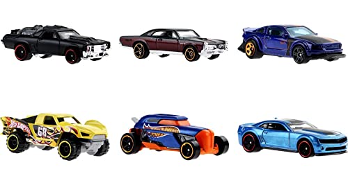 Mattel Hot Wheels Japanese Vehicles Themed Multipack of 6 Toy Cars, 1:64 Scale, Authentic Decos, Popular Castings, Rolling Wheels, Gift for Kids 3 Years Old & Up & Collectors