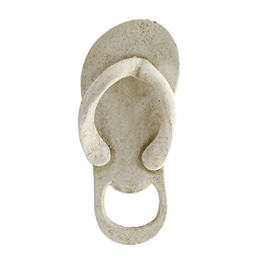 HomArt Flip-Flop Cast Iron Bottle Opener, Rustic White